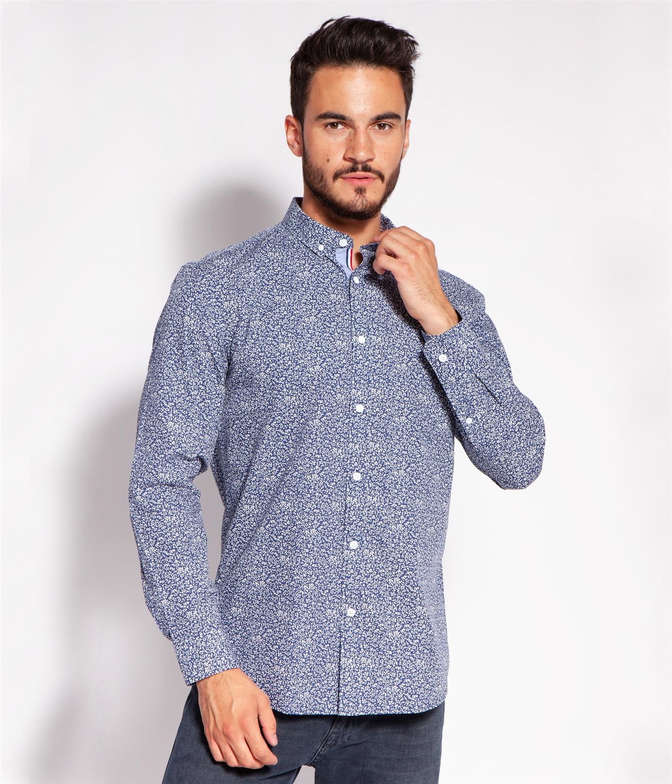 Рубашка Slim с микропринтом Lee Cooper HENRY 2251 NAVY