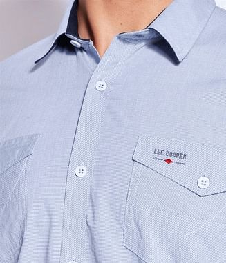 Рубашка Slim с коротким рукавом Lee Cooper MALT2 52KL BLUE