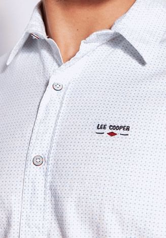 Рубашка Slim с мелким принтом Lee Cooper OLIMP 1009 WHITE