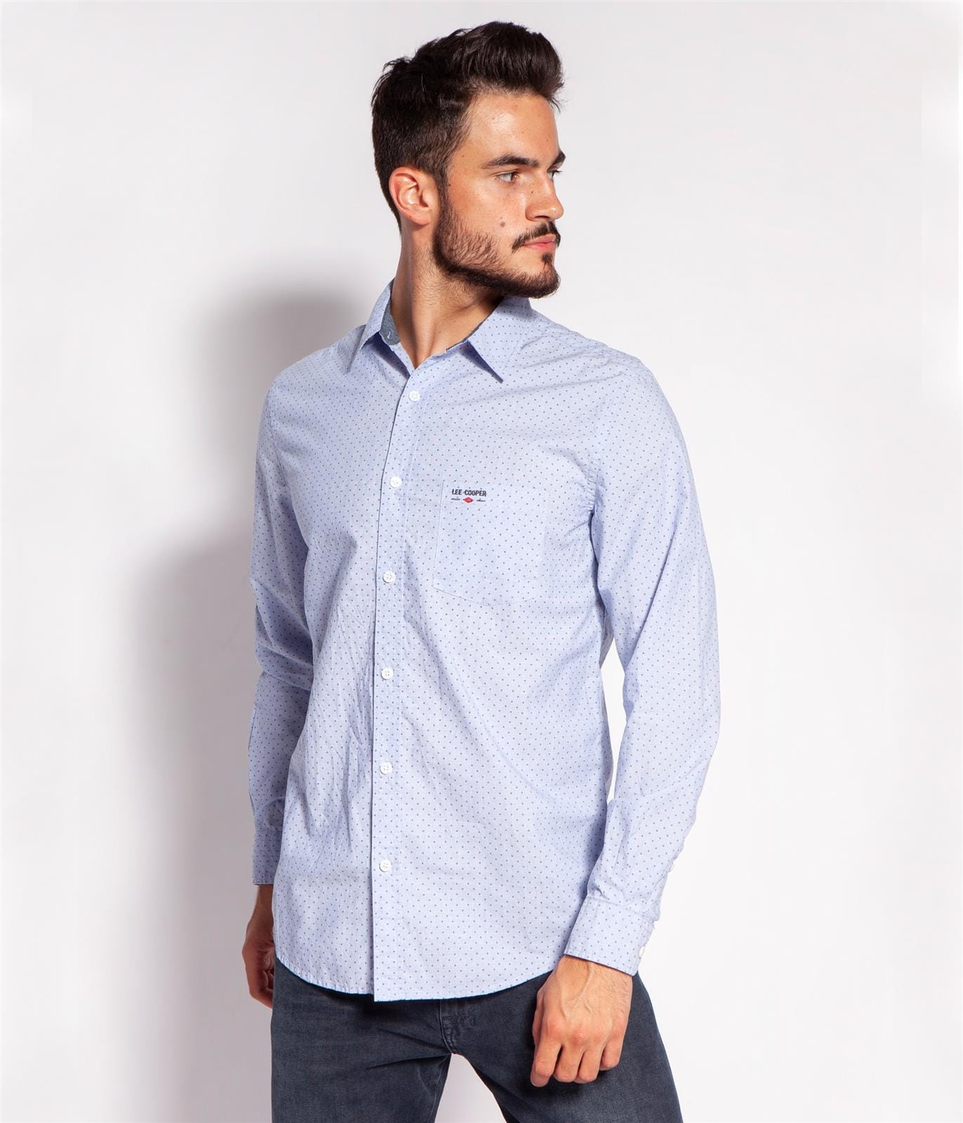 Рубашка Regular с микропринтом Lee Cooper OMAR 1001 BLUE