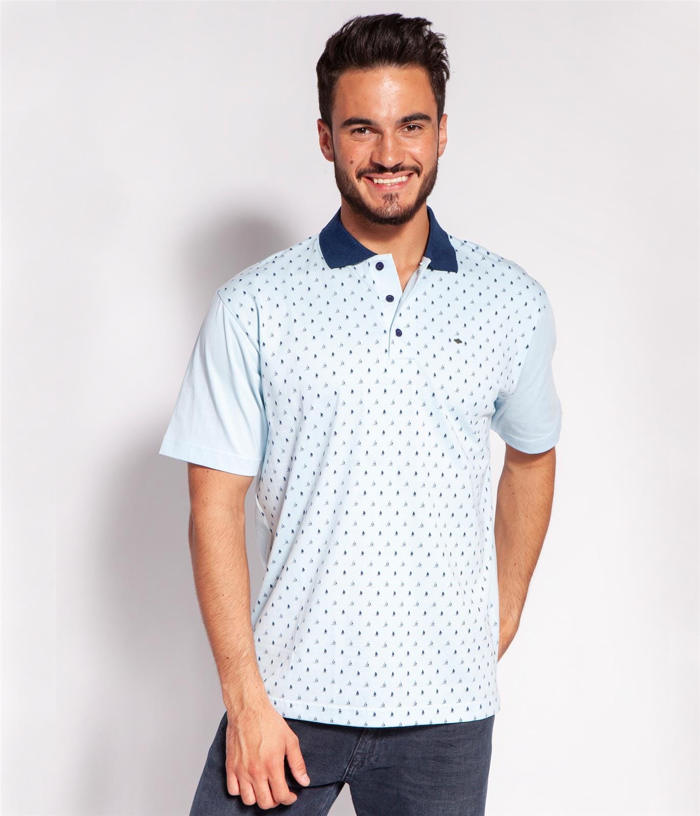 Поло с микропринтом Lee Cooper THOMAS 2737 BLUE