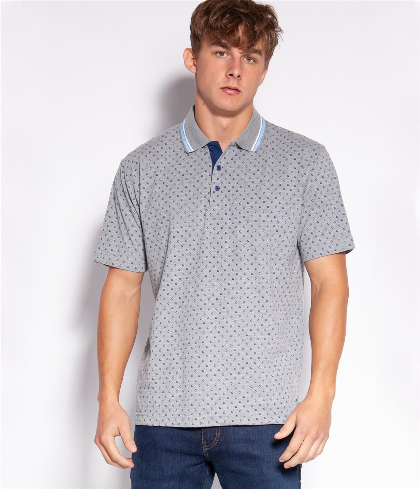 Поло с микропринтом Lee Cooper TIMOR 2688 GREY