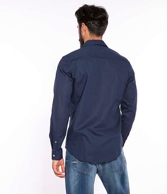 Рубашка Slim хлопок и лён Lee Cooper JONAS 6109 NAVY