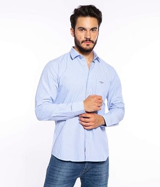 Рубашка Slim в полоску Lee Cooper WINDSOR PZ09 BLUE