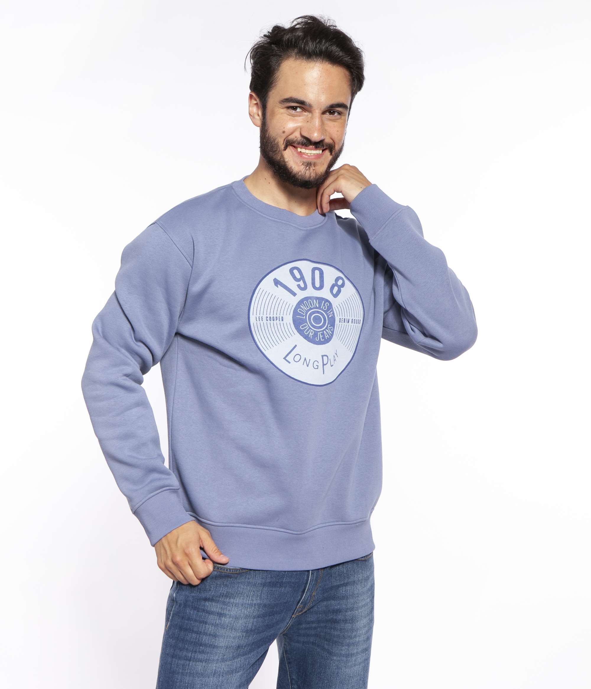 Толстовка с принтом Lee Cooper RECORD 2050 DENIM BLUE