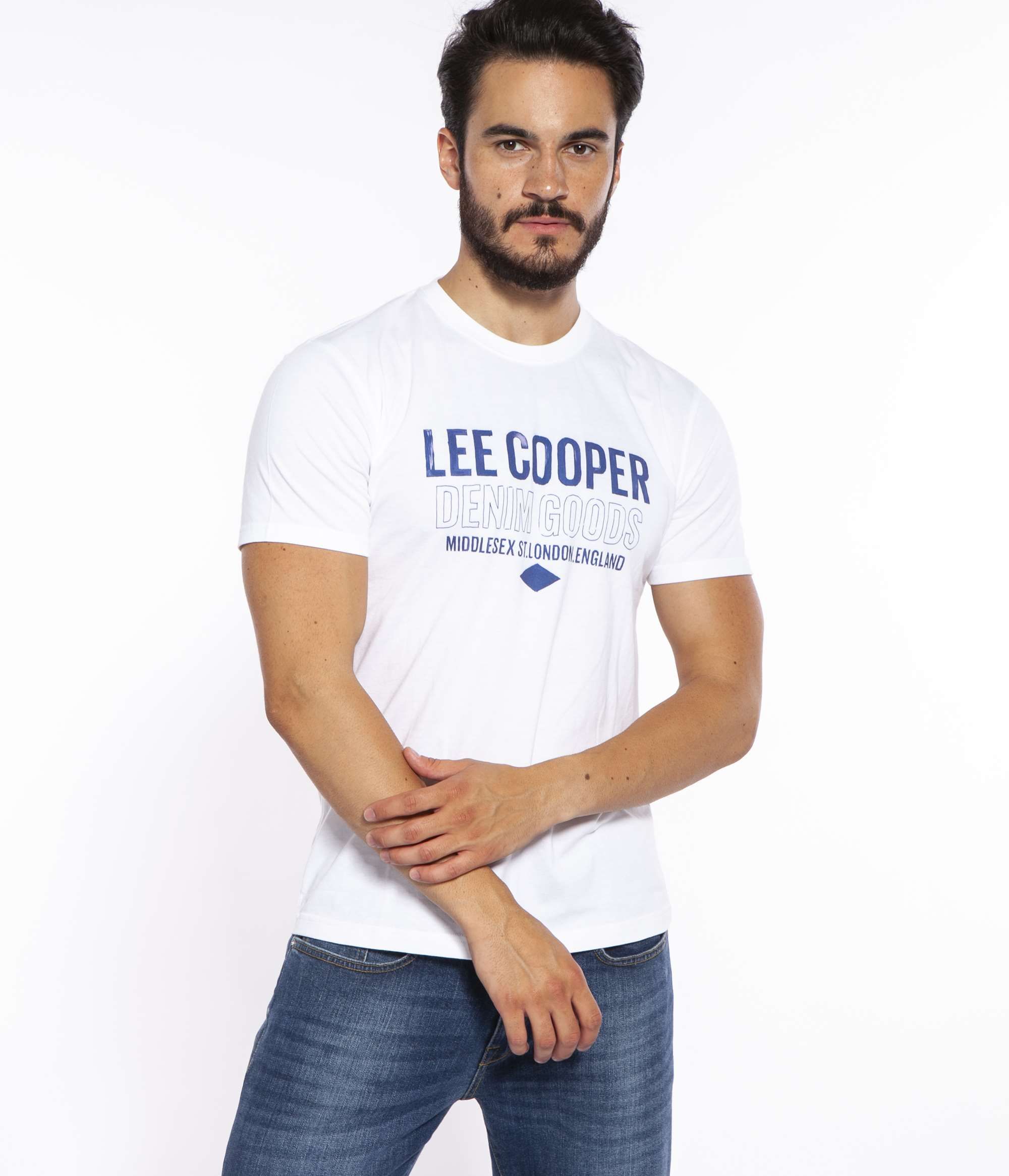 Футболка Slim с логотипом Lee Cooper MIDDLE 2040 WHITE