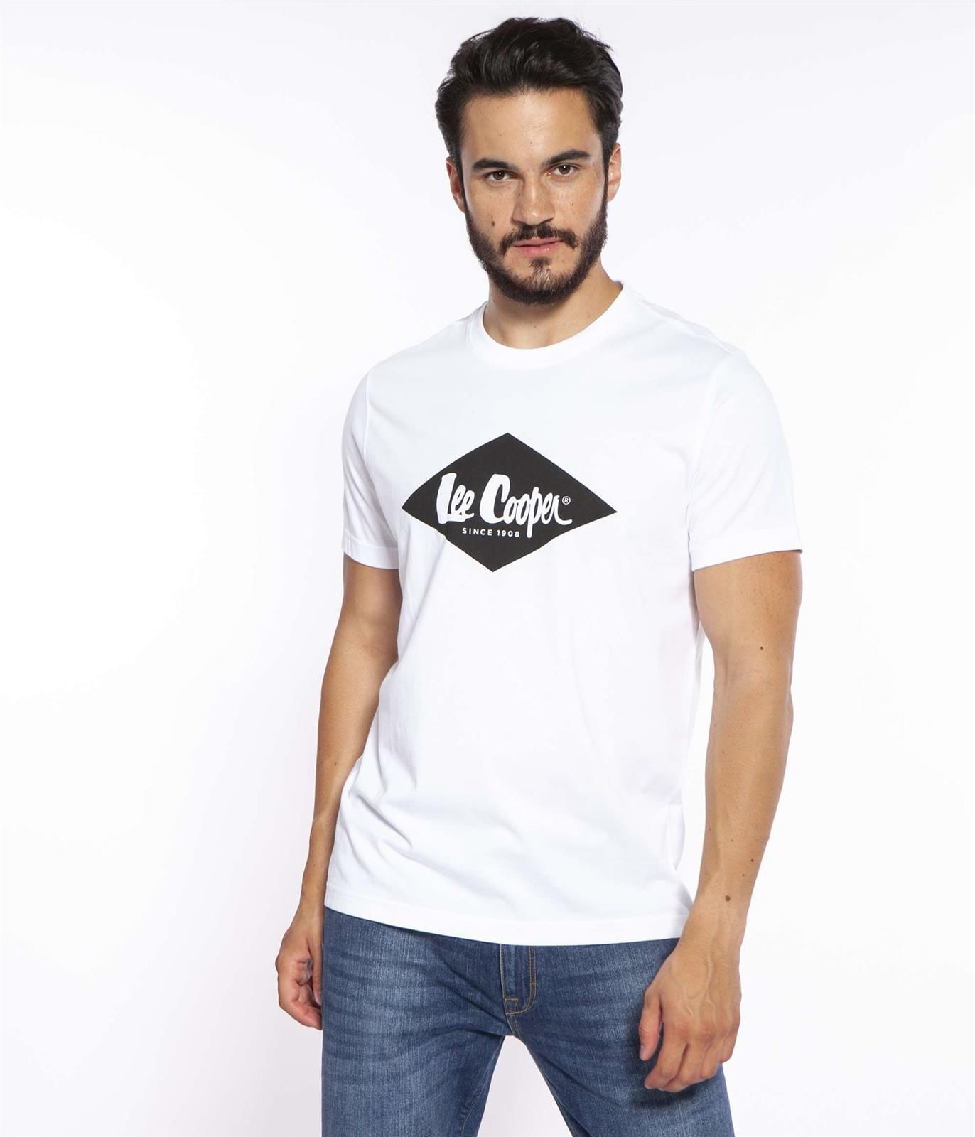 Футболка с логотипом Lee Cooper LOGO DIAMOND 1010 WHITE