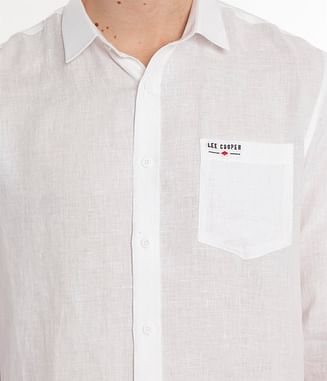 Льняная рубашка Regular Lee Cooper HERBY 0528 WHITE