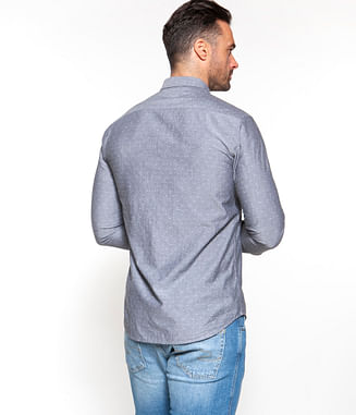 Рубашка с микропринтом Slim Lee Cooper WINDSOR 47MP GREY