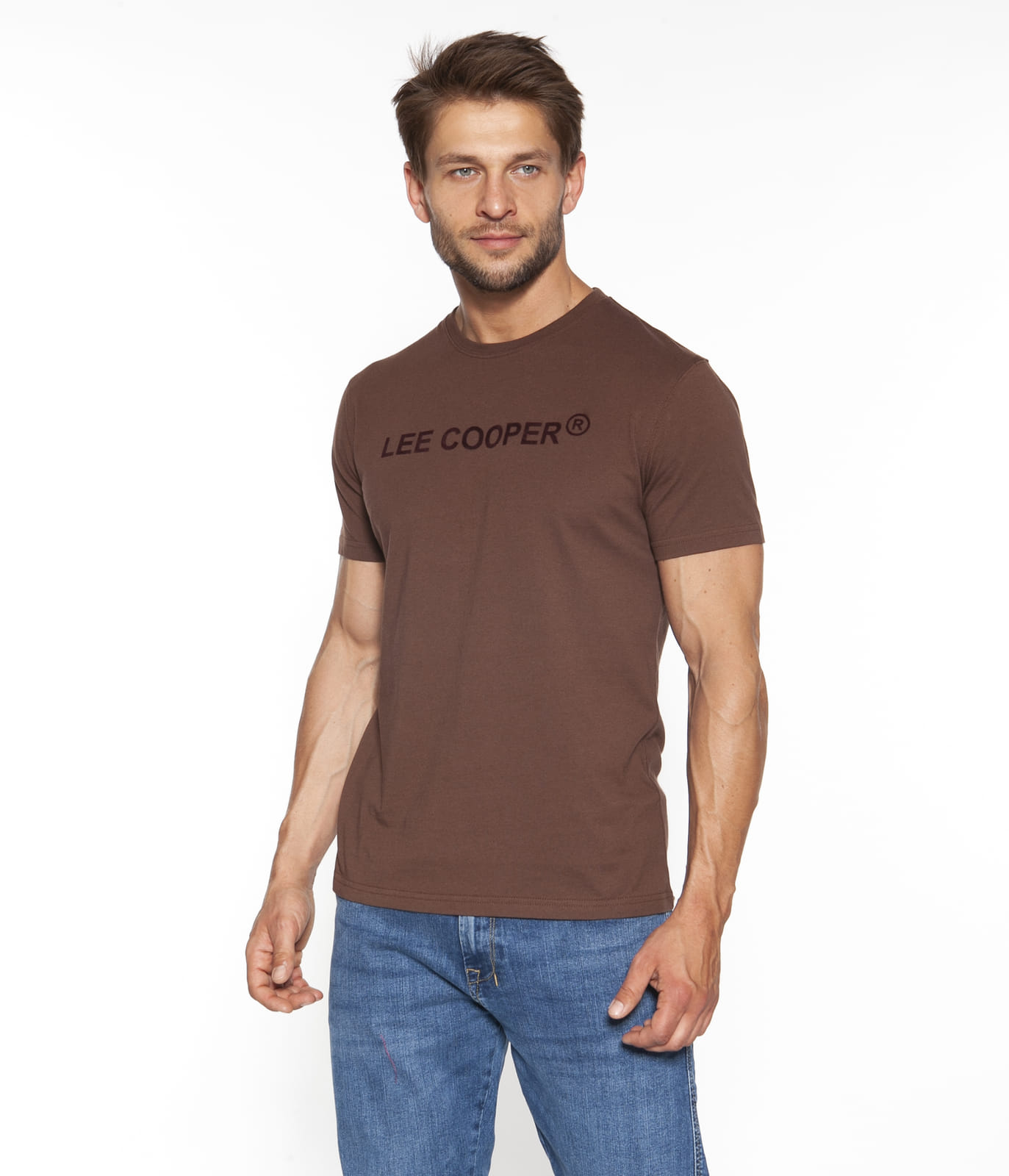 Футболка с надписью Lee Cooper WAYNE 1840 CHESTNUT