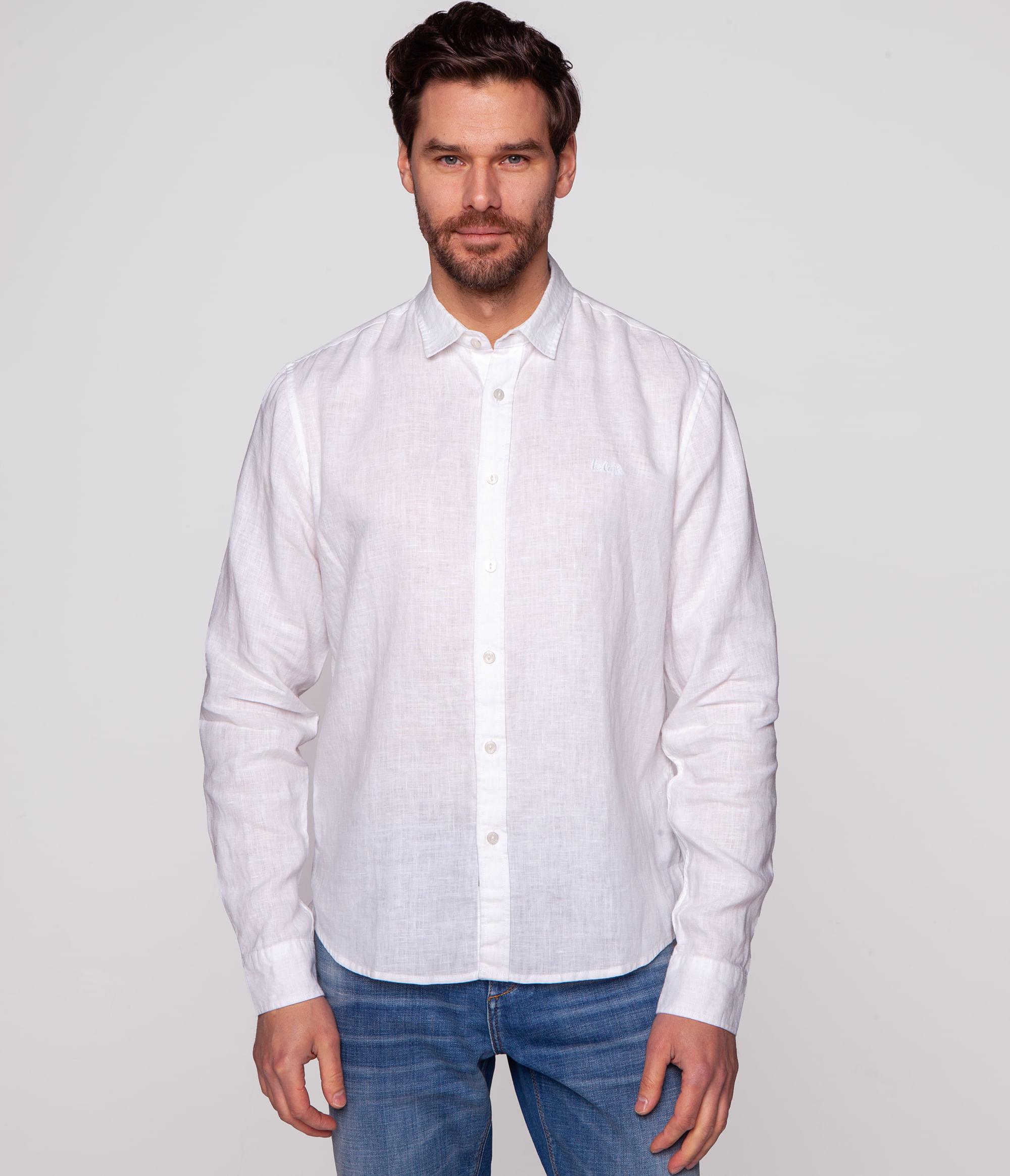 Рубашка Regular лён Lee Cooper ROGER 8010 WHITE