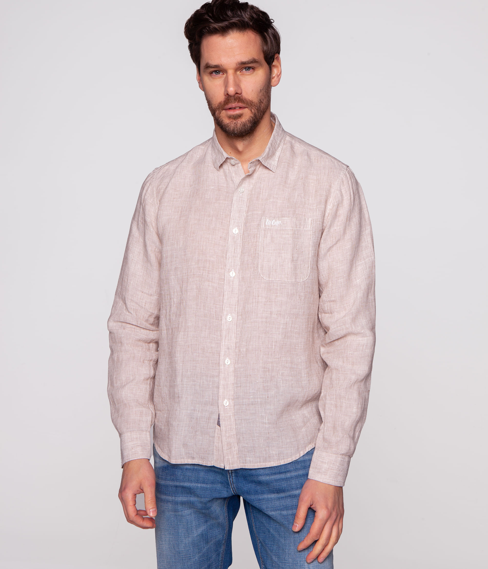 Рубашка льняная Regular Lee Cooper RONN 3730 WARM SAND