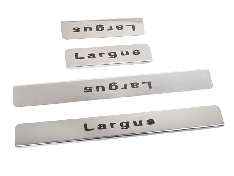 Накладки на пороги LADA LARGUS, надпись 'Largus' (нерж. сталь) (к-т 4 шт.)