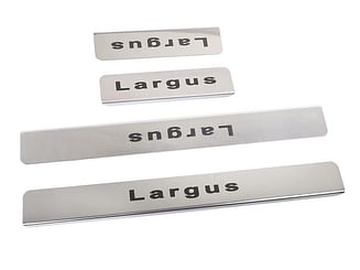 Накладки на пороги LADA LARGUS, надпись 'Largus' (нерж. сталь) (к-т 4 шт.)