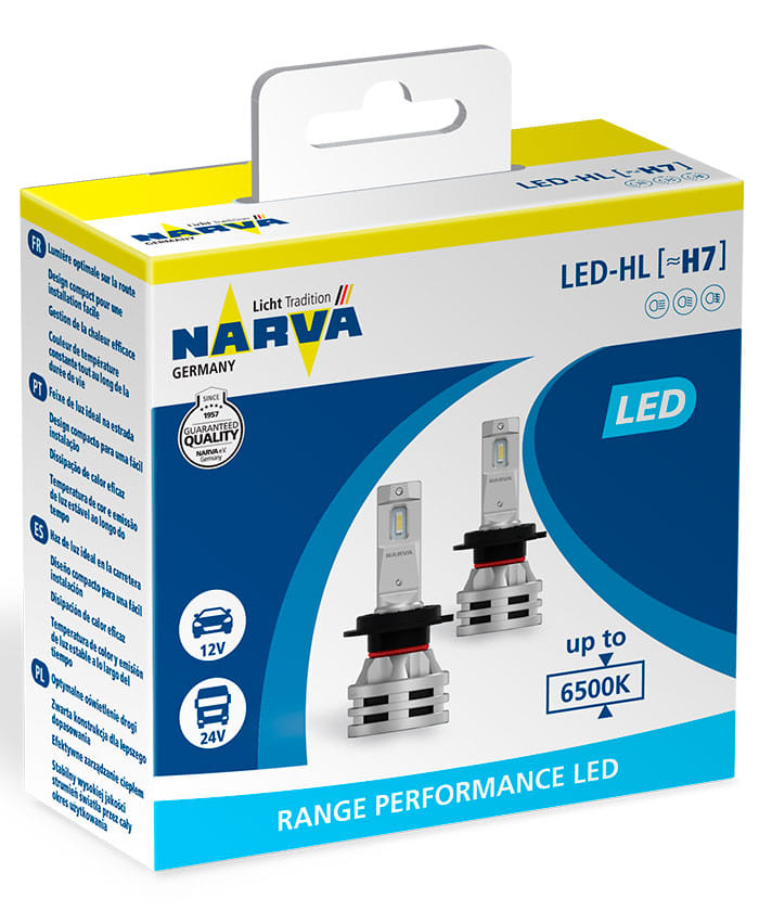 Комплект ламп светодиодных 2шт LED H7 NARVA 18033
