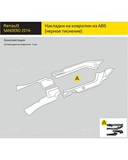 Накладки на ковролин RSA111701 (4 шт) RENAULT Sandero 2 , Sandero Stepway. 2014- PTUNING