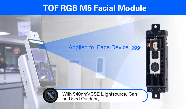 Rakinda M5 RGB TOF Facial Recognition Camera Module USB Interface with Free SDK