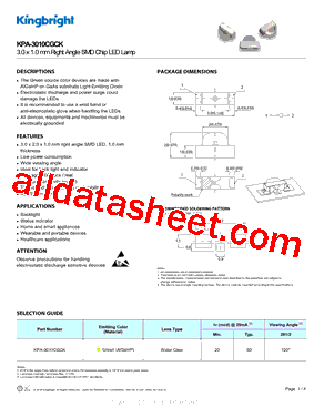 Светодиод Kingbright KPA-3010CGCK