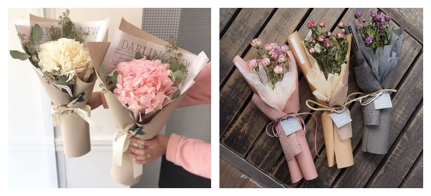 Оформление букета в дизайнерскую пленку