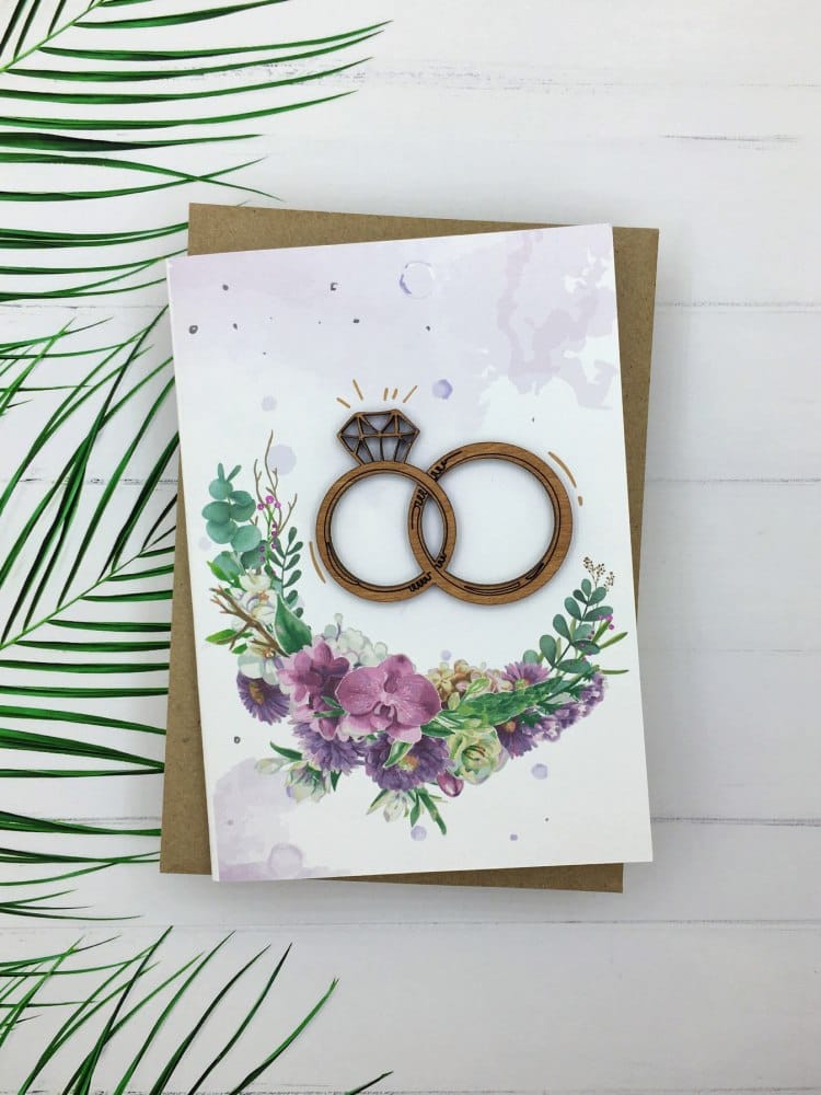 Открытка «С Днем Свадьбы. Кольца»
