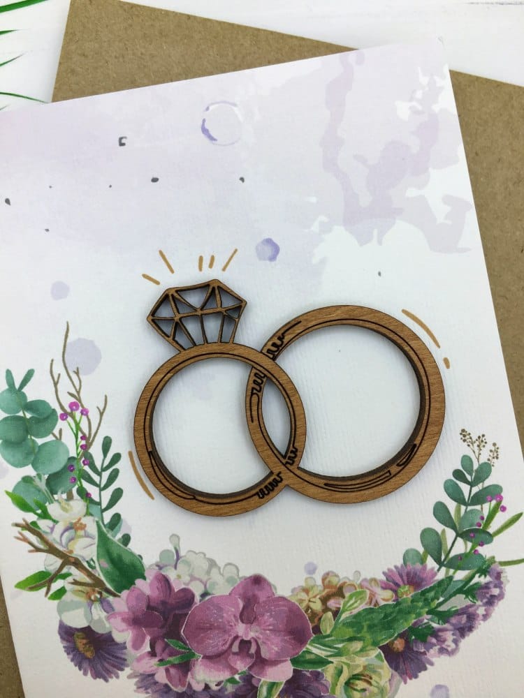 Открытка «С Днем Свадьбы. Кольца»