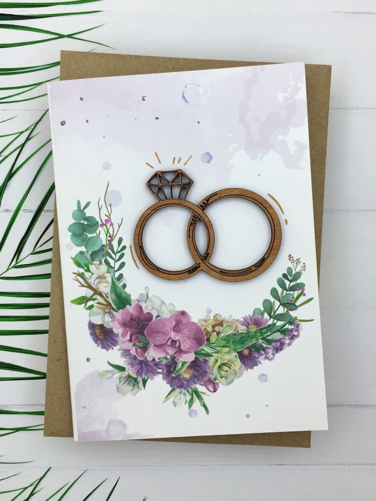 Открытка «С Днем Свадьбы. Кольца»