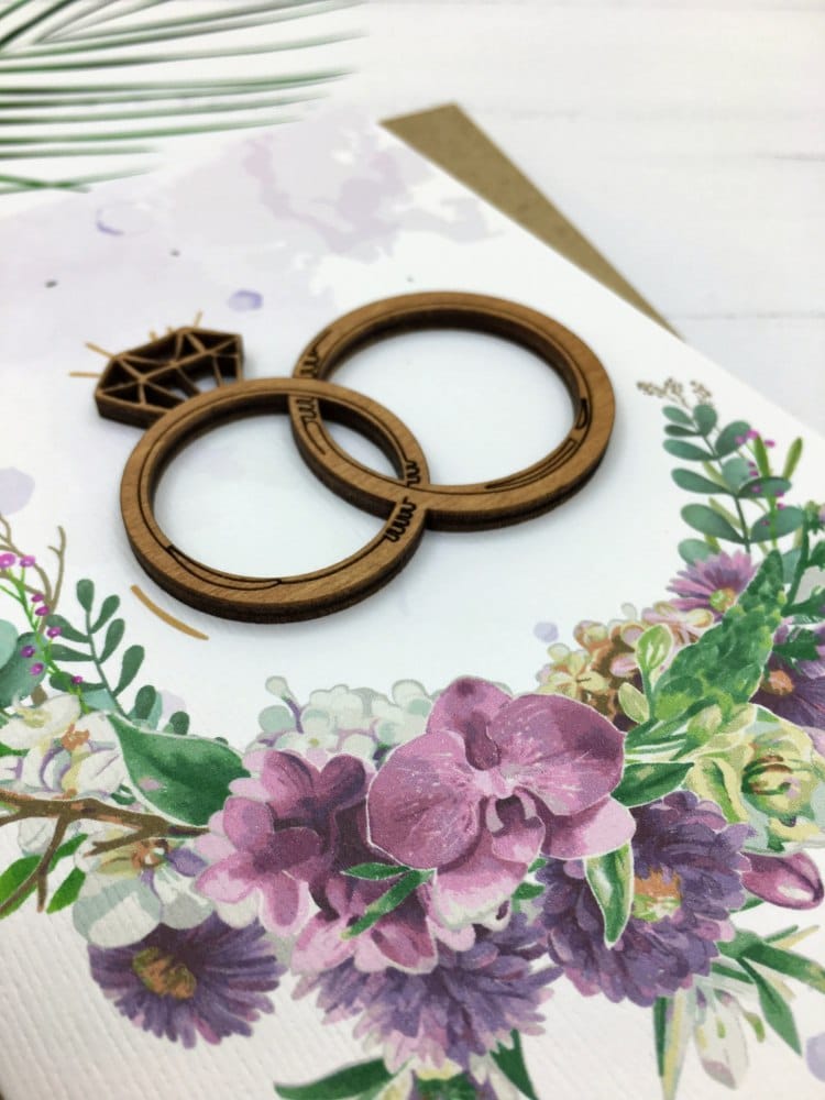 Открытка «С Днем Свадьбы. Кольца»