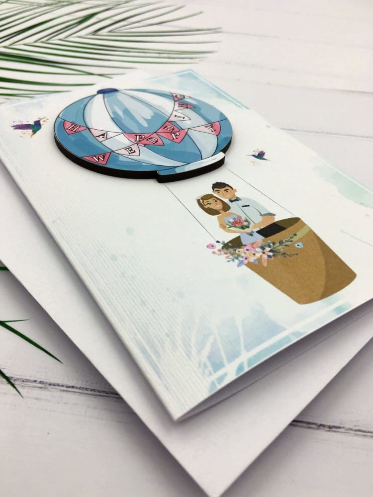 Открытка «Воздушный шар. С Днем Свадьбы»