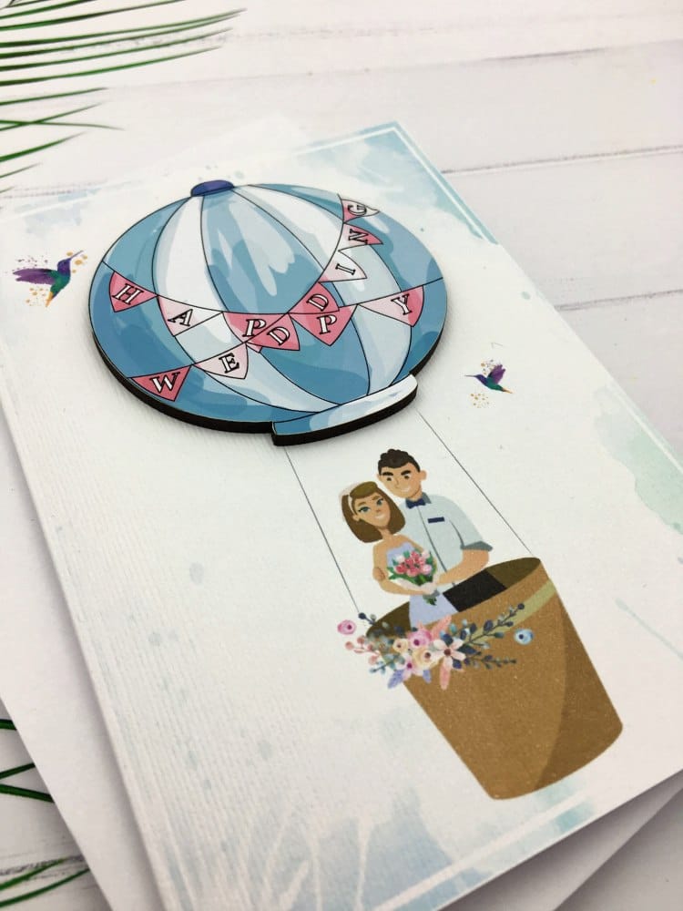 Открытка «Воздушный шар. С Днем Свадьбы»