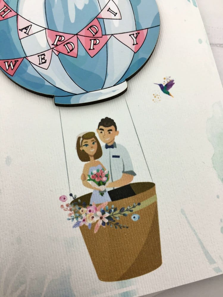 Открытка «Воздушный шар. С Днем Свадьбы»