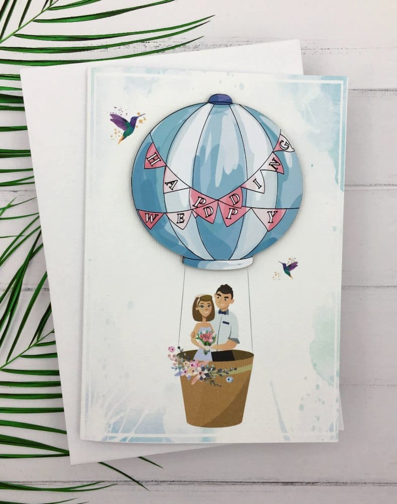 Открытка «Воздушный шар. С Днем Свадьбы»