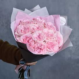 Букет пионовидных роз "Лайт Пинк" 11 роз 11 роз
