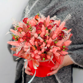 Коробка с сухоцветами "Любовное послание"