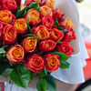 Букет роз "Пламя" 60 см 25 роз