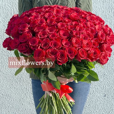 АКЦИЯ Букет из 101 розы "Шик" 60 см 101 роза Эквадорская роза