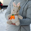 Игрушка Кролик бежевый (с морковками)
