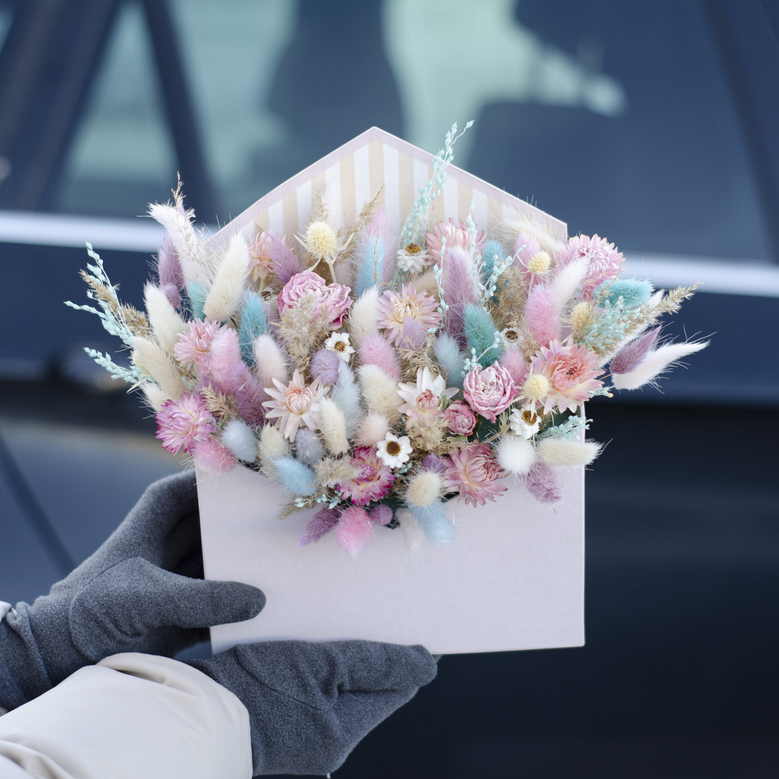 Конверт с сухоцветами "Цветные сны"