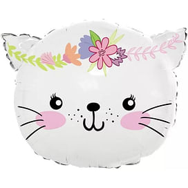 Шар "Кот с цветами" 58 см, фольга Фольгированные шары