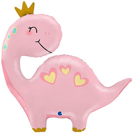 Шар "Динозаврик Принцесса", Розовый 71 см, фольга Фольгированные шары