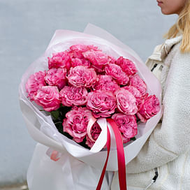 Букет "Красивая история" 21 роза сорт Кантри Блюз