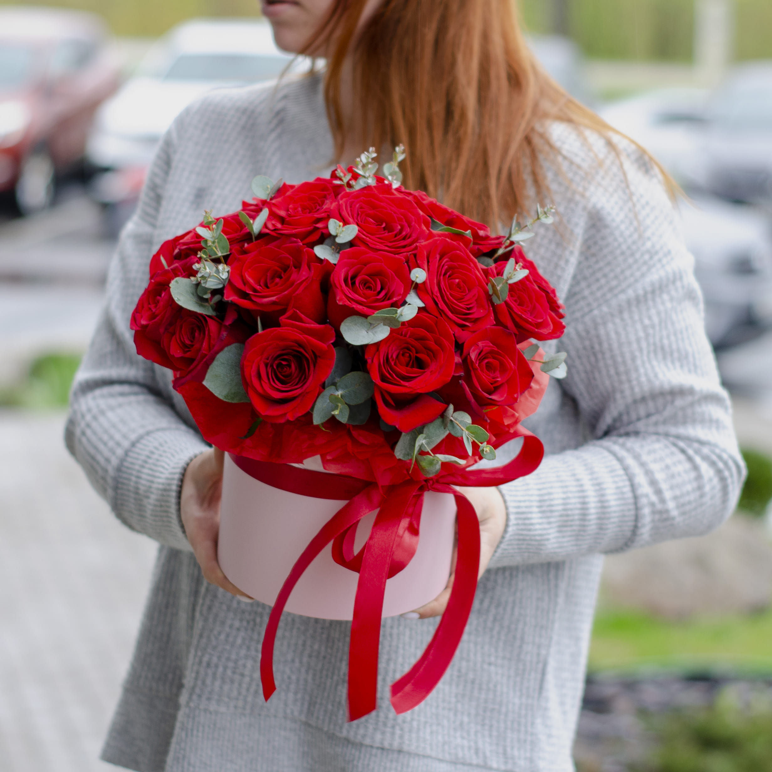 Композиция "Лето и радость" Цветы в коробке