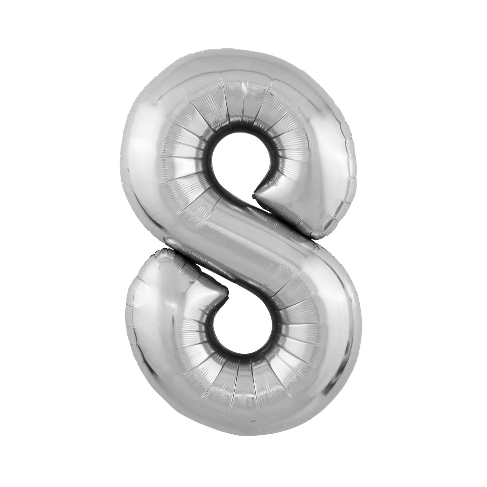 Шар цифра, фольгированный, цвет серебро, 102 см Фольгированные шары