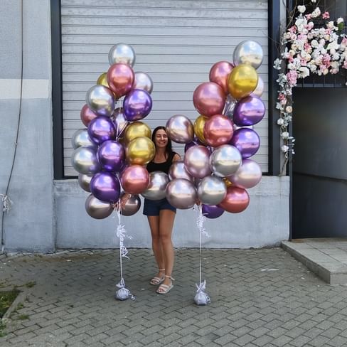 Сет из 25 хромированных зеркальных шаров