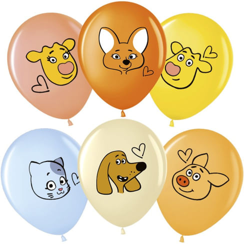 ШАР (12''/30 СМ) Оранжевая корова, Ассорти