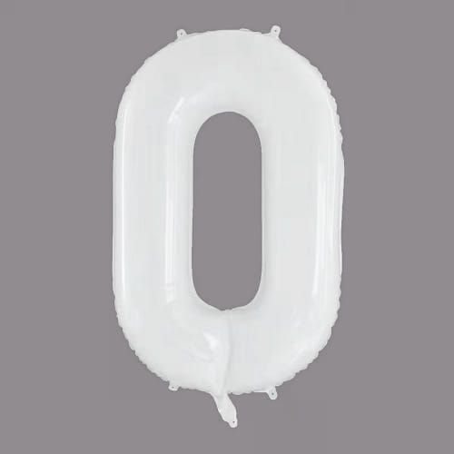 Шар цифра, фольгированный, цвет Белый 102 см Фольгированные шары
