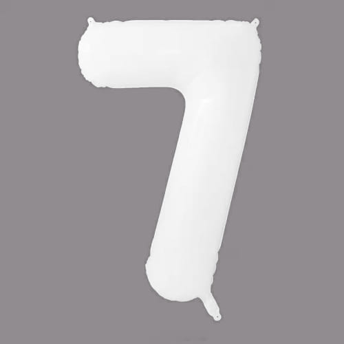 Шар цифра, фольгированный, цвет Белый 102 см Фольгированные шары