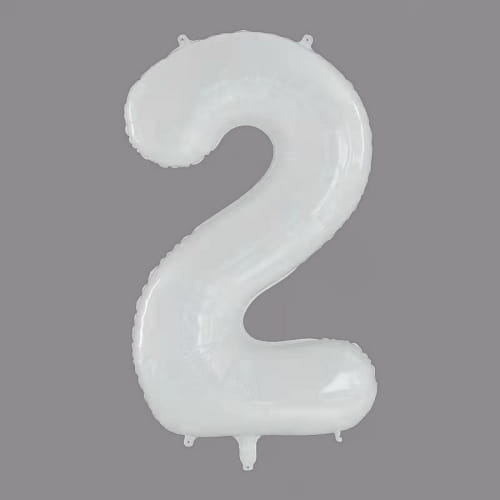 Шар цифра, фольгированный, цвет Белый 102 см Фольгированные шары