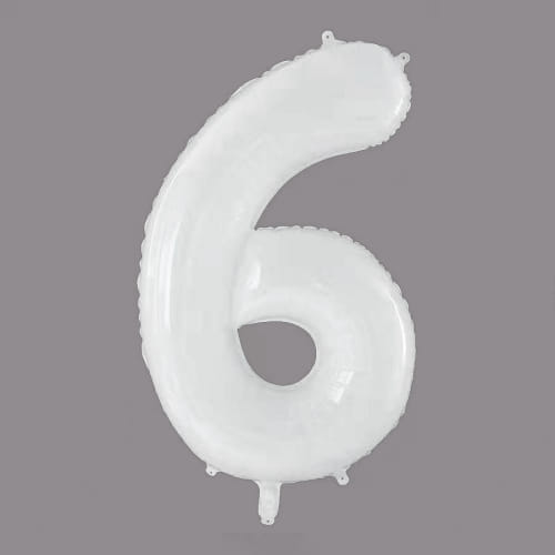 Шар цифра, фольгированный, цвет Белый 102 см Фольгированные шары