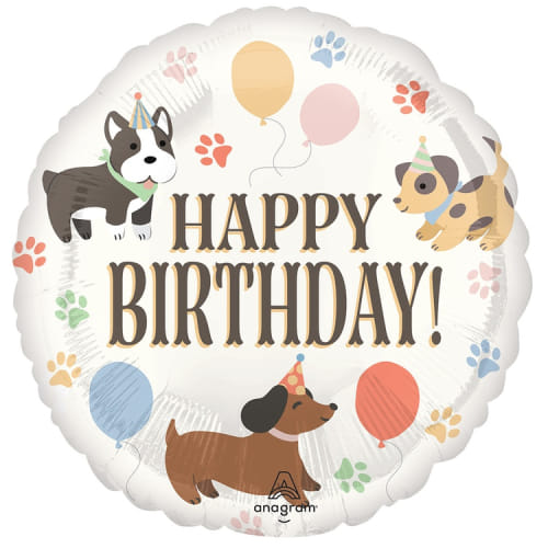 Шар (18''/46 см) Круг, HB Собаки в колпаках