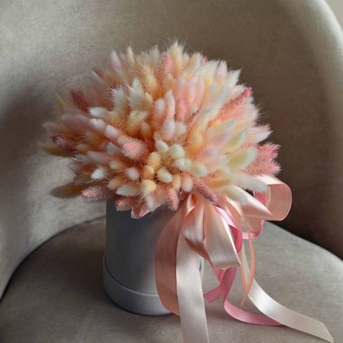 Коробка с сухоцветами "Персиковая"